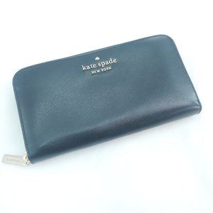 Kate Spade New York Womens Black Staci Saffiano Leather Continental Wallet Sz L